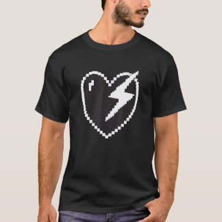 T-shirt Éclair de coeur Pixel Gamer
