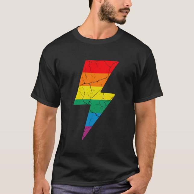 T-shirt Éclair de lumière arc-en-ciel (Devant)