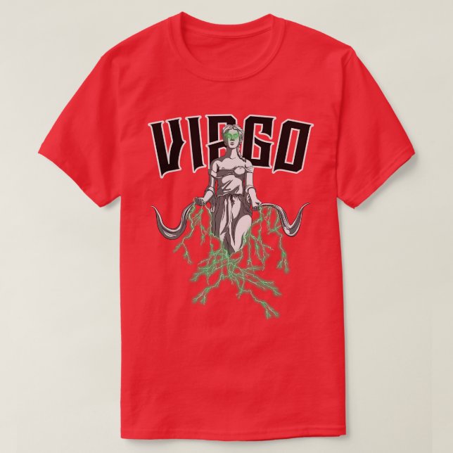 T-shirt Éclair vert virgo (Design devant)