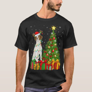 T-shirt Éclairage arbre de Noël Santa Chapeau Bretagne Chi