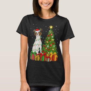 T-shirt Éclairage arbre de Noël Santa Chapeau Bretagne Chi