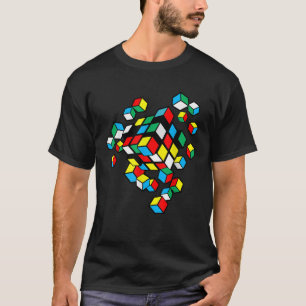 T-shirt Éclairage Compétitif Cube Vitesse Cube Cubing Vin