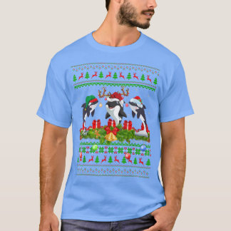T-shirt Eclairage de Noël de la baleine tueuse Père Noël