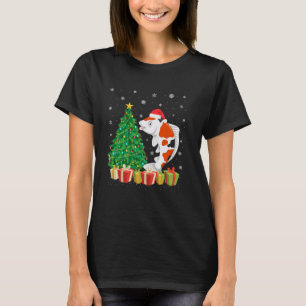 T-shirt Éclairage de sapin de Noël de poisson chapeau de P