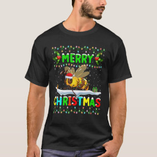 T-shirt Éclairage des abeilles de Noël de Noël de Noël de 