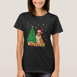T-shirt Éclairage des arbres Noël Chapeau rugueux Collie C