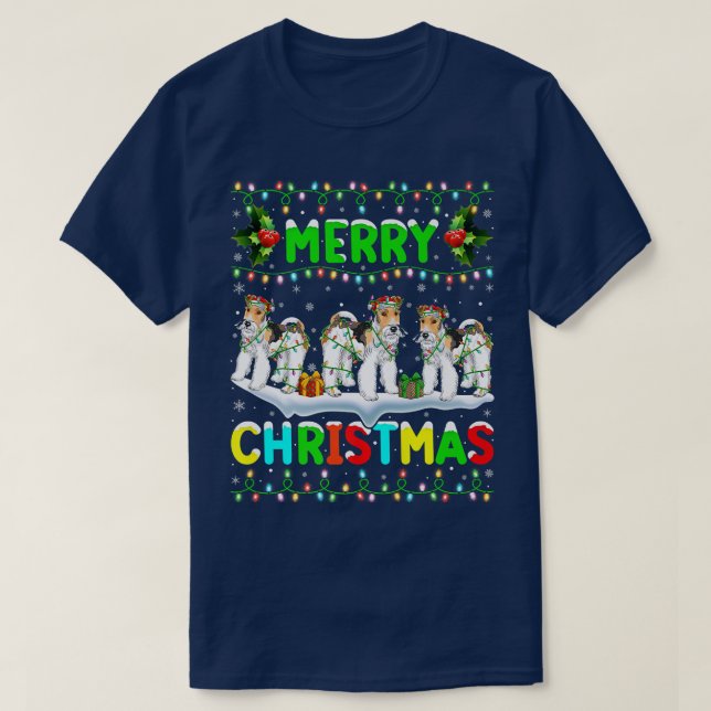 T-shirt Éclairage Noël Chapeau Joyeux Fil de Noël Fo Te (Design devant)