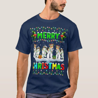 T-shirt Éclairage Noël Chapeau Joyeux Fil de Noël Fo Te