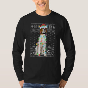 T-shirt Éclairage Noël Chapeau laide Pointeur anglais Chri