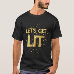 T-shirt Éclairage Noël Correspondant Santa Chapeau Italien