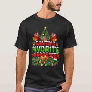 T-shirt Éclairage Noël Père Noël Favori Coiffeur Xm