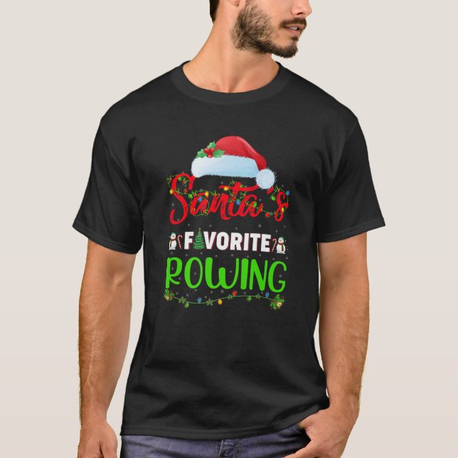 T-shirt Éclairage Noël Père Noël Favorite Aviron Noël (Devant)