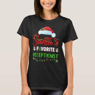 T-shirt Éclairage Noël Père Noël Favorite Réceptionniste C