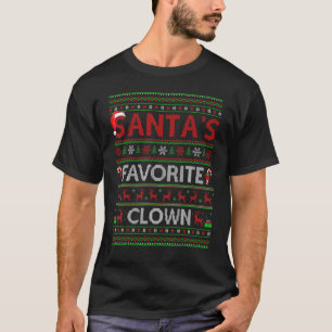 T-shirt Éclairage Xmas moche Père Noël Favori Clown Noël