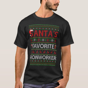 T-shirt Éclairage Xmas moche Père Noël Favori Favori Fer T