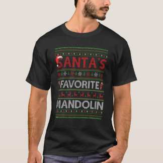 T-shirt Éclairage Xmas moche Père Noël Favorite Mandolin C
