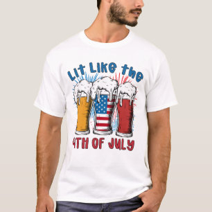 T-shirt Éclairé Comme Le 4 juillet