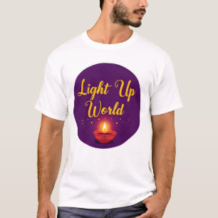 T-shirt Éclairer le ✨ mondial   Diwali minimal élégant