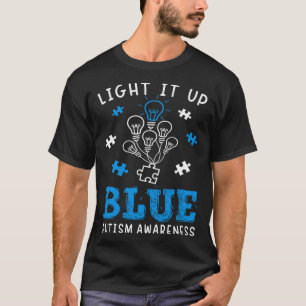T-shirt Éclairez-le en bleu Autisme Sensibilisation Puzzle