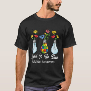 T-shirt Éclairez-le en bleu Puzzle de lampe de sensibilisa