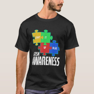 T-shirt Éclairez-le en bleu Puzzle Inspirationnel Sensibil
