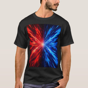 T-Shirt Éclate d'Énergie Rouge Bleu – Explosion Ab