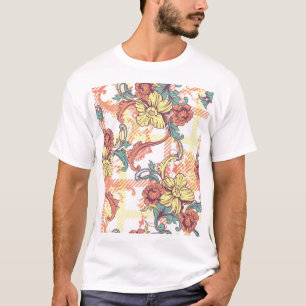 T-shirt Eclectique Baroque Fabric Motif Plaid