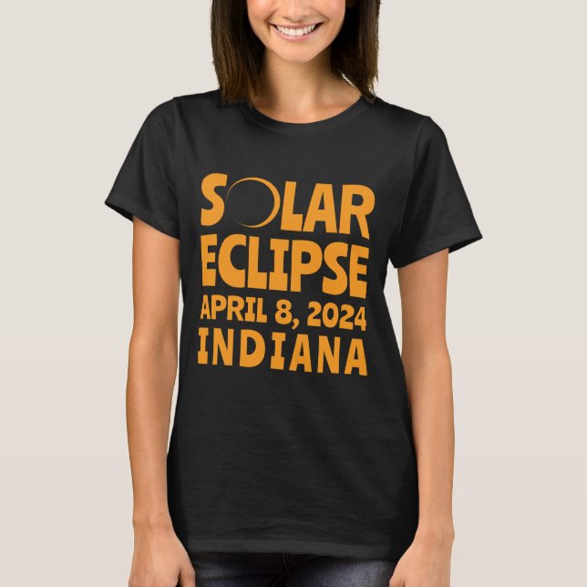 T-shirt Éclipse solaire 2024 Indiana (Devant)