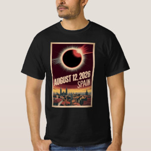 T-shirt Éclipse Solaire 2026 Espagne Madrid Barcelone Grou
