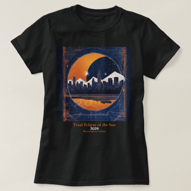 T-shirt Éclipse solaire 2 côtés VOTRE texte Collines du pa (Design devant)