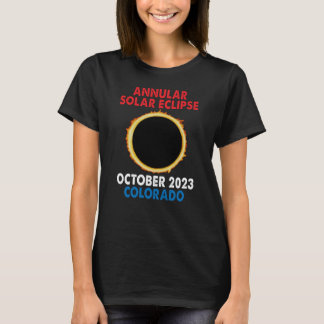 T-shirt Éclipse solaire annuelle 2023 Octobre 14 Oct Color