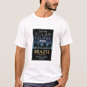 T-shirt Éclipse solaire totale 2024, Brésil, Indiana