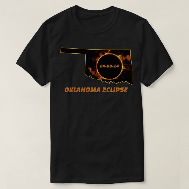 T-shirt Éclipse solaire totale 2024 Oklahoma (Design devant)