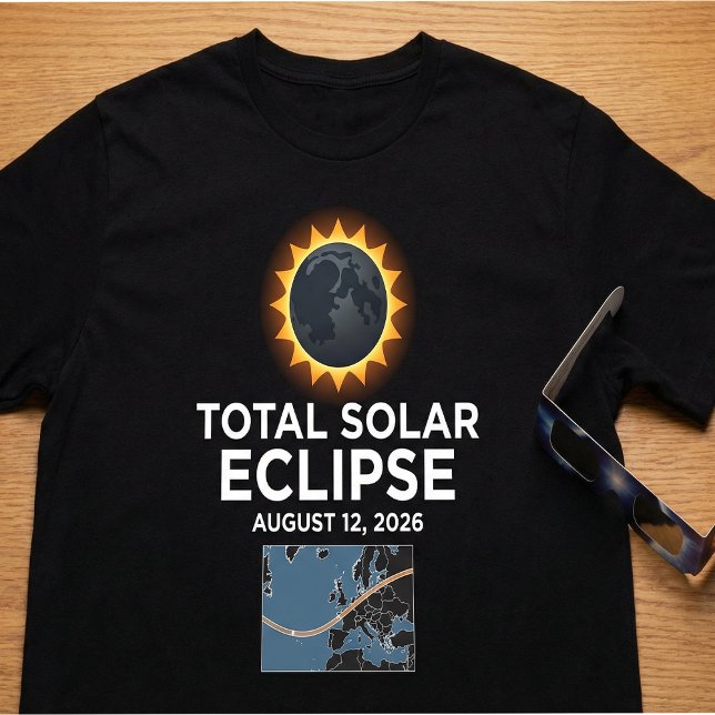 T-shirt Éclipse solaire totale 2026, 12 août Totalité (Créateur téléchargé)