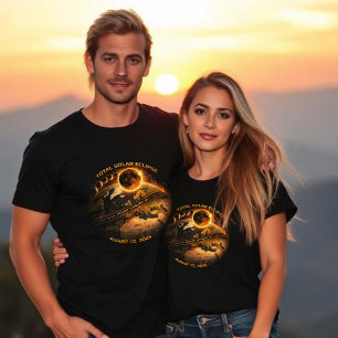 T-shirt Éclipse solaire totale 2026 : trajectoire de la to