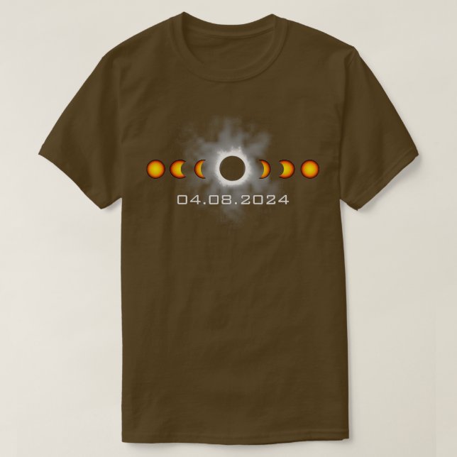 T-shirt Éclipse solaire totale 8 avril 2024 (Design devant)