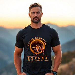 T-shirt Éclipse solaire totale - Espagne 2026 Taureau en e