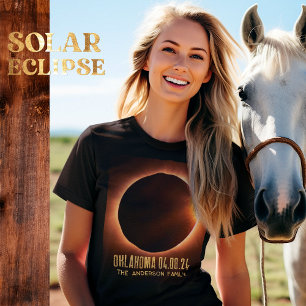 T-shirt Éclipse Solaire Totale Oklahoma 2024 Personnalisée