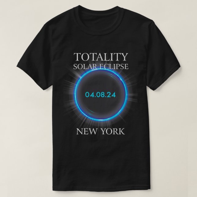 T-shirt Éclipse solaire totale pour femmes 2024 New York 0 (Design devant)