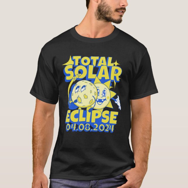 T-shirt Eclipse Solar Totality 2024 Souvenir Retro April 8 (Devant)