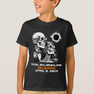 T-shirt Éclipse Totale de Soleil Squelette Oklahoma Ok
