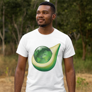 T-shirt Eco Earth Avocado Globe Planète durable