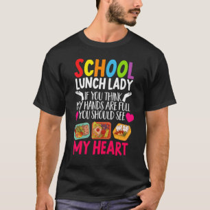 T-shirt École Cafétéria Travailleuse Déjeuner Lady Aliment