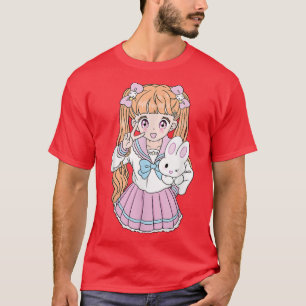 T-shirt École Cute Kawaii Fille Anime Lover Kidcore Aesth