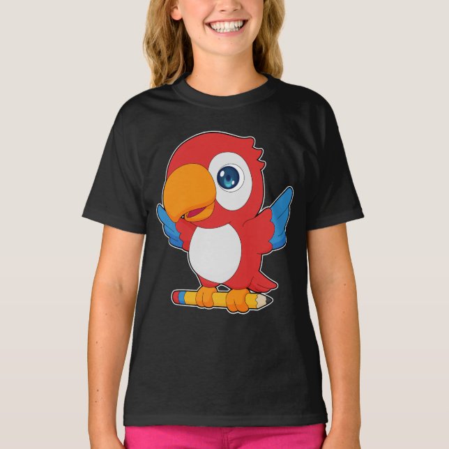 T-shirt École de crayon de perroquet (Devant)