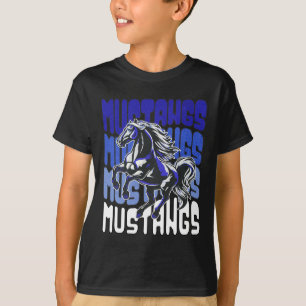 T-shirt École de l'esprit de mascotte de Mustang Équipe de