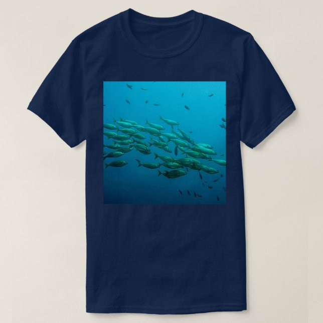 T-shirt École de poissons dans l'océan (Design devant)
