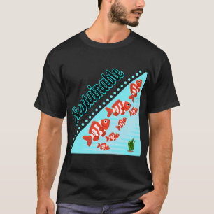 T-shirt École de poissons rayés rouges durables