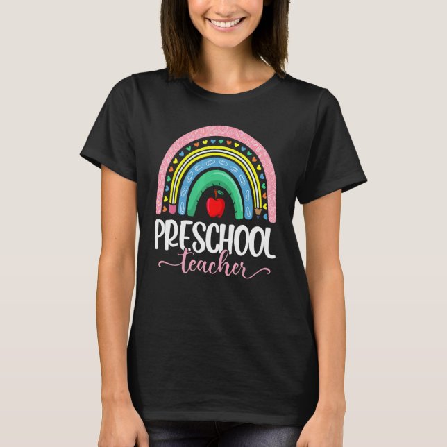 T-shirt École De Premier Jour De L'Enseignant Préscolaire  (Devant)