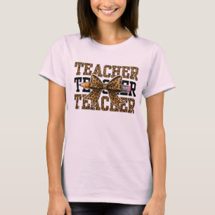 T-shirt École de professeur d'arc de léopard Crayon Mignon